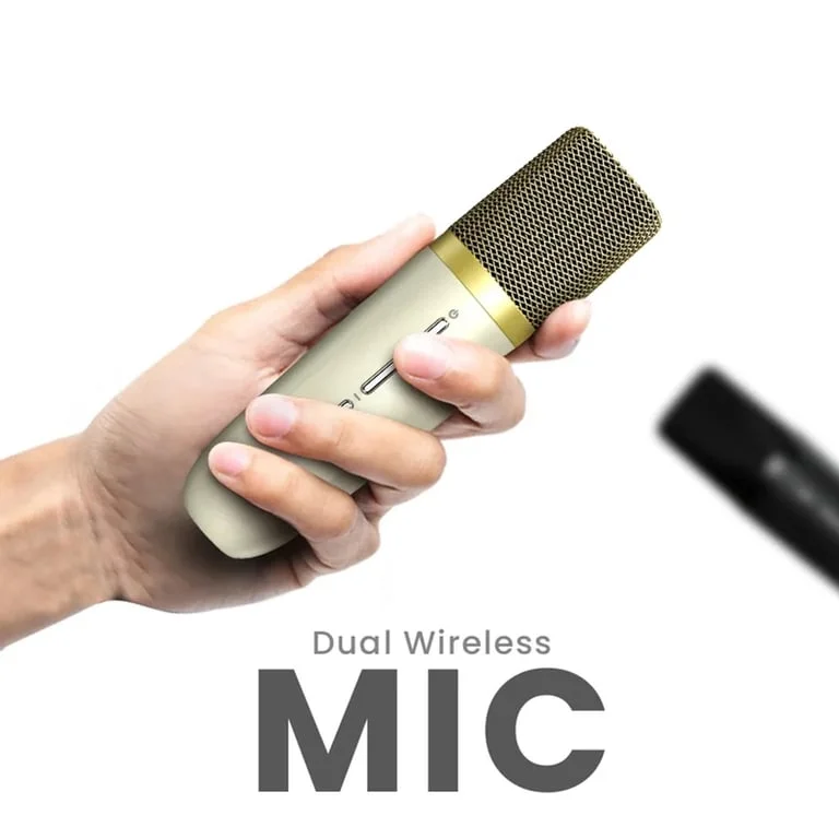 Тонколона HiFuture Vocalist100 Silver Bluetooth 5.3, 20W, караоке, 2 безжични микрофона, 4000mAh батерия, RGB осветление