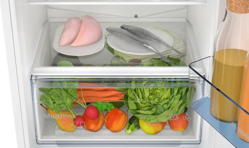 Bosch KIN96NSE0, SER2, BI fridge-freezer XL, NoFrost freezer, E, 193,5cm, 290l(215+75), 34dB(B), IC, Multi Box XXL, EcoAirflow, Door Open Alarm, sliding hinge