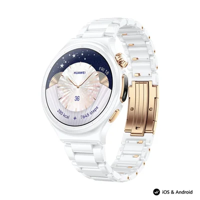 Смарт часовник HUAWEI – Watch 6 Pro Leib-L29C Ceramic Edition, 1.38" LTPO OLED, 2GB RAM, 64GB, 4G LTE, IP68/IP69/5ATM, NFC, бял