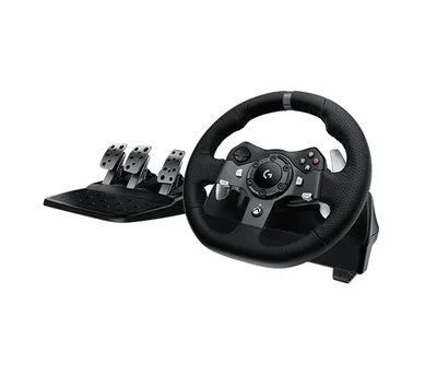 Logitech G920 Driving Force Racing Wheel, Xbox One, PC, 900° Rotation, Dual Motor Force Feedback, Adjustable Pedals, Leather