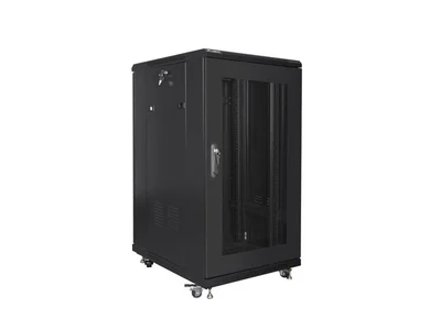 Lanberg rack cabinet 19" free-standing 22U/600x800 (flat pack) with mesh door black