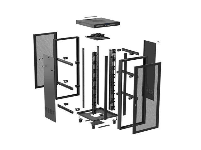 Lanberg rack cabinet 19" free-standing 47U/800X800 (FLAT PACK) with mesh door LCD black