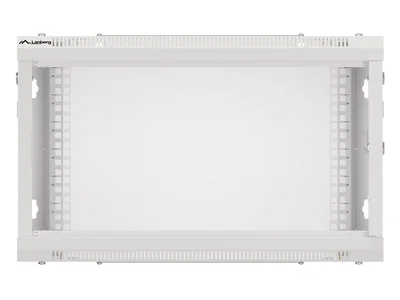 Lanberg rack cabinet 19" wall-mount 6U/600x450 for self-assembly with metal door grey (flat pack)