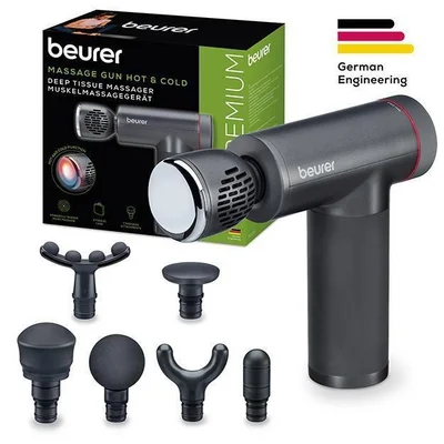 Beurer MG 195 Hot & Cold massage gun, 7 high-quality massage attachments, 9 intensity levels, Up to 4.5 h running time, LED display, Storage case