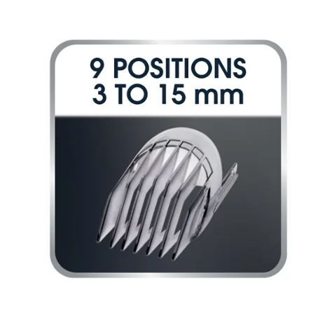 Rowenta TN1400F1, Hair clipper Nomad, new design, 2 adjustable combs with 9 settings each (3-15 mm, 18-30mm), rechargeable, corded, autonomy 40min + main, stainless steel blade, charging led, charging stand