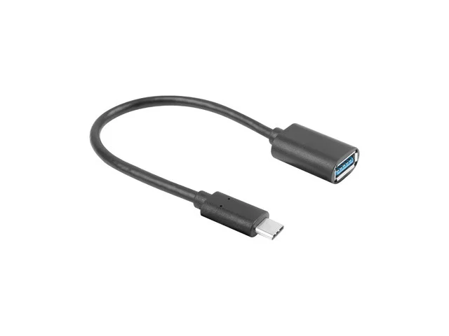 Адаптер Lanberg – USB-C(M) 3.1 към USB-A(F) OTG, 15 см, черен