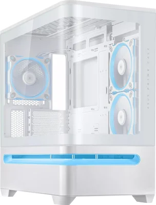 Кутия за компютър ASUS Prime AP202 TG, Micro Tower, Бял