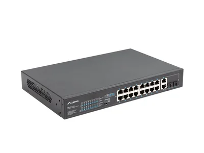 Суич Lanberg 16x 100Base-T PoE+/2x SFP Rack 19" unmanaged, 250W