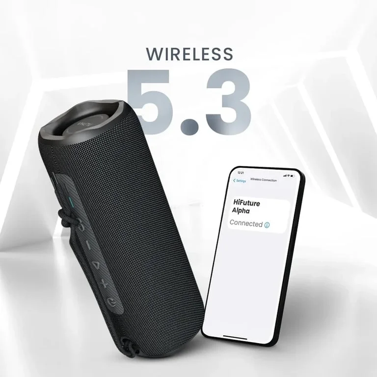 Тонколона HiFuture Alpha Black Bluetooth 5.3 IPX7 20W 2-в-1 усилвател до 12 часа работа