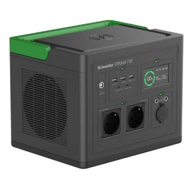 Преносима електроцентрала APC OffGrid Power Station 730 PPS730-GR 738Wh литиева батерия, 2x Schuko, синусоида, черен/зелен