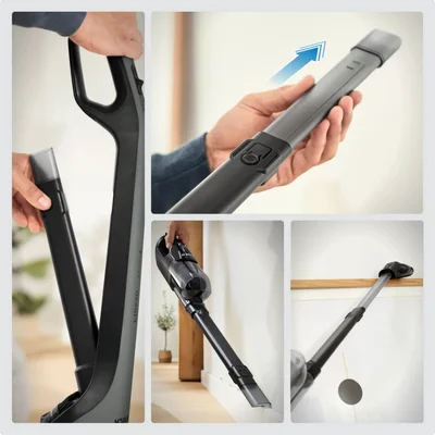 Вертикална прахосмукачка Bosch – BHH4GN28, Flexxo 2-в-1, 28V, 79 dB, с LED четка, сивa