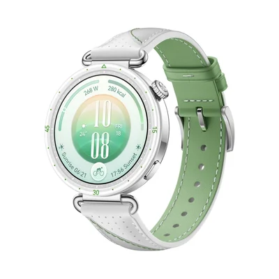 Смарт часовник HUAWEI Watch GT 7 Konsu-B39LG, 1.32" дисплей, бяла и зелена кожена каишка + HUAWEI Freebuds SE 4 ANC, бели