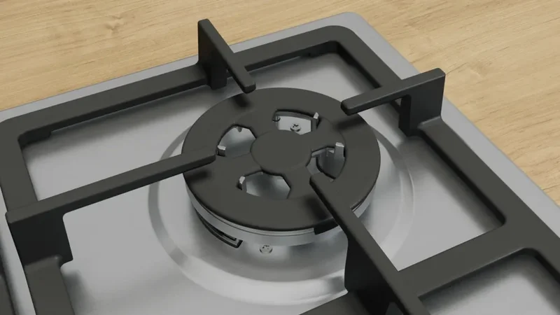 Bosch PGH6B5K90, SER4, Gas hob, 4 zones, Cast iron pan support, inox, 60cm