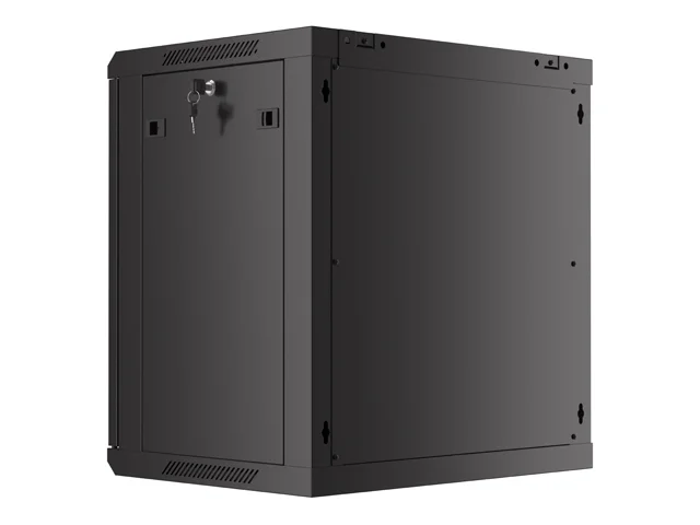 Lanberg rack cabinet 19" wall-mount 12U/600x450 with perforated door black (flat pack)