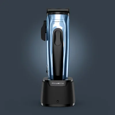 Машинка за подстригване Rowenta TN1551E0, неръждаеми ножчета, LCD дисплей, 28 степени на рязане, 150 мин. работа на батерия, синя
