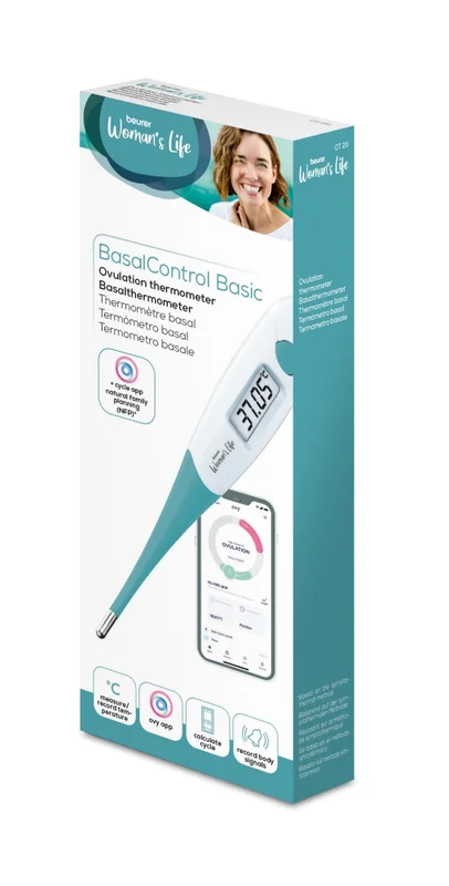 Beurer OT 20 BasalControl Basic - Ovulation thermometer; Suitable for oral & vaginal measurements; Can be disinfected, Waterproof, Measuring time: Up to 3 minutes