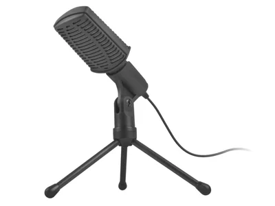 Микрофон NATEC ASP, кондензаторен, кардиоиден, Mini Jack, 1.80 m, черен