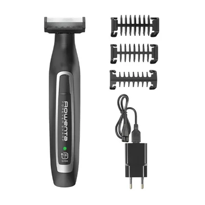 Тример за брада Rowenta Forever Sharp TN6000F5, водоустойчив, самонаточващи се остриета, 3 в 1, 120 мин автономност, черен