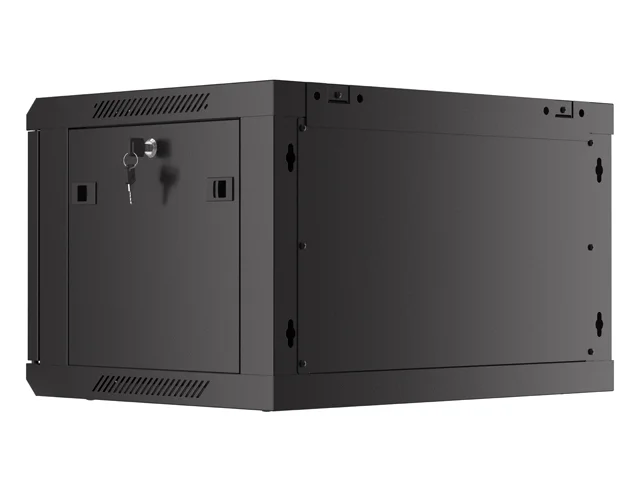 Lanberg rack cabinet 19" wall-mount 6U/600x450 with perforated door black (flat pack)