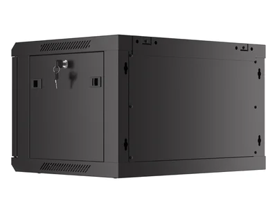 Lanberg rack cabinet 19" wall-mount 6U/600x450 with perforated door black (flat pack)