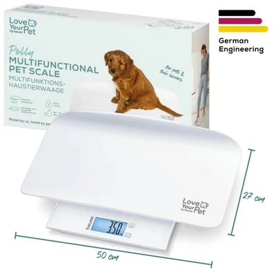Beurer PP 170 Polly Multifunctional pet scale;Detailed graduation (10 g to 5 kg, 50 g to 50 kg, 100 g to 180 kg);Easy-to-read LCD display