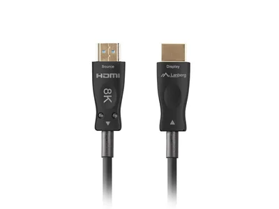 HDMI кабел Lanberg v2.1 оптичен 50m, мъжки-мъжки, черен