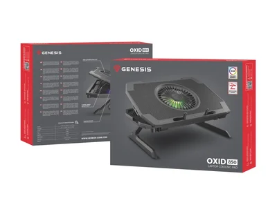 Охлаждаща подложка за лаптоп Genesis Oxid 850, 15.6"-17.3", 5 вентилатора, LED подсветка