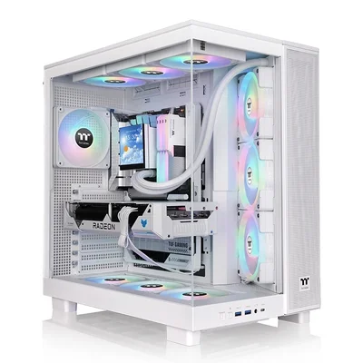 Thermaltake View 380 XL TG ARGB Snow + Thermaltake CT120 EX Reverse ARGB Sync PC Cooling Fan 3 Pack Magnetic Connect White