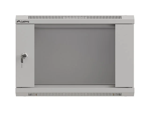 Lanberg rack cabinet 19" wall-mount 6U/540x350 (flat pack) with glass door grey