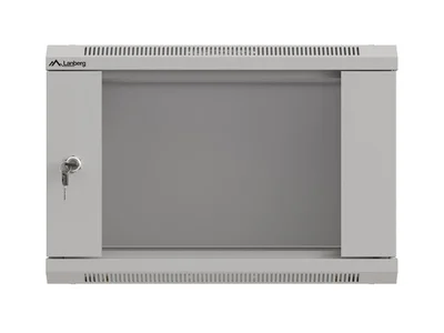 Lanberg rack cabinet 19" wall-mount 6U/540x350 (flat pack) with glass door grey