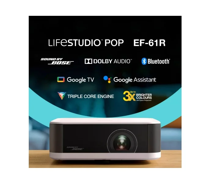 Мултимедиен проектор EPSON Lifestudio POP EF-61R Rose Quartz (V11HB72240), Full HD, 700 лумена, лазер