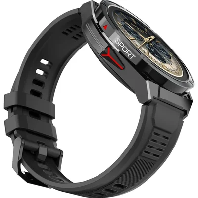 HiFuture Active Black Red, *1.43"  AMOLED, Dual Band GPS +Compass + Altimeter 466*466, Powered by Dual Core & Syntra AI, Bluetooth Call, 5ATM Waterproof, 24/7 True Heart Rate & Blood Oxygen Sensor, Up to 10 days daily use