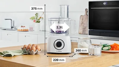 Кухненски робот Bosch MultiTalent 3 MCM3230W, 800W, 2.3l, бял