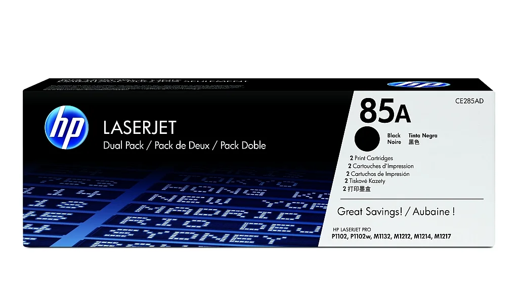 Тонер касета HP 85A CE285AD Черен стандартен капацитет (2 броя, до 1600 стр. всеки)