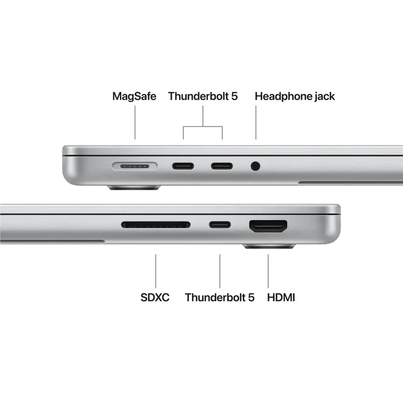 Apple 14-inch MacBook Pro: Apple M5 Pro chip with 15-core CPU and 16-core GPU, 24GB, 2TB SSD - Silver