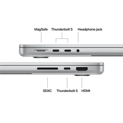 Apple 14-inch MacBook Pro: Apple M5 Pro chip with 15-core CPU and 16-core GPU, 24GB, 2TB SSD - Silver