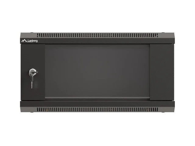 Lanberg rack cabinet 19" wall-mount 4U/540x350 (flat pack) with glass door black