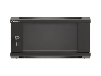 Lanberg rack cabinet 19" wall-mount 4U/540x350 (flat pack) with glass door black