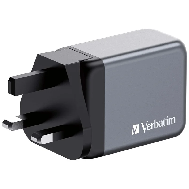 Verbatim GNC-65 GaN Charger 3 Port 65W USB A/C (EU/UK/US)