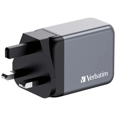 Verbatim GNC-65 GaN Charger 3 Port 65W USB A/C (EU/UK/US)