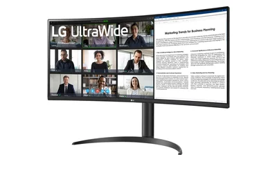 Монитор LG 34WR55QK-B 34" UltraWide Curved VA WQHD 3440x1440 100Hz HDR10 Черен