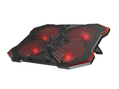 Охладителна подложка за лаптоп Genesis Oxid 260, 15.6"-17.3", 4 вентилатора, LED осветление, 2 USB порта