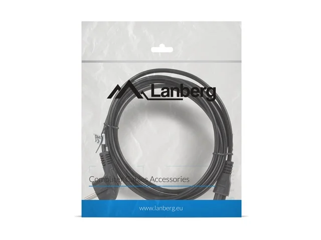 Захранващ кабел Lanberg CEE 7/7 към IEC 320 C5, 3m, черен