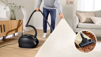 Bosch BGB41BA1, SER4 Vacuum cleaner with bag,  Black, 600 W, 75 dB, Hygienic filter, 1 x crevice nozzle, 1 x upholstery nozzle, 1 x universal nozzle