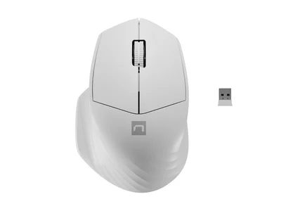 Мишка NATEC Siskin Wireless 1600 DPI 2.4GHz + Bluetooth 5.0, оптична, бяла