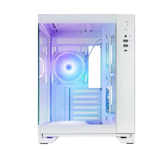 Кутия за компютър Chieftec Visio White Middle Tower, прозрачен страничен капак, бял