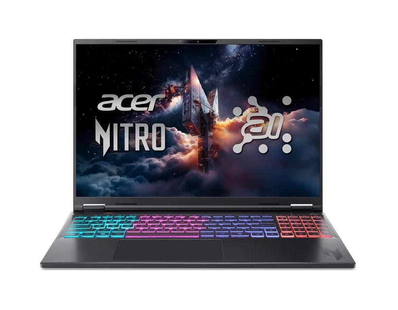 Acer Nitro 16S AI, AN16S-61-R44A, AMD Ryzen 7 350 (up to 5.0GHz, 16MB), 16" WQXGA (2560x1600) IPS 180Hz, 1*16GB DDR5 (1 slot free), 1024GB PCIe NVMe SSD, GeForce RTX 5070 8GB GDDR7, FHD Cam, WiFi 6E, BT 5.3, No Os, Black