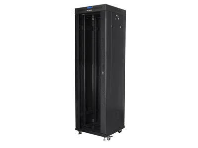 Lanberg rack cabinet 19" free-standing 42U/600x600 (flat pack) with glass door lcd black v2