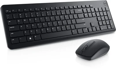 Комплект безжична клавиатура и мишка Dell KM3322W, българска подредба (QWERTY), черен