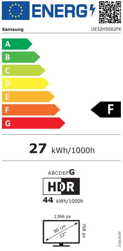 Samsung 32" 32H5002F HD LED  Smart 50Hz Black